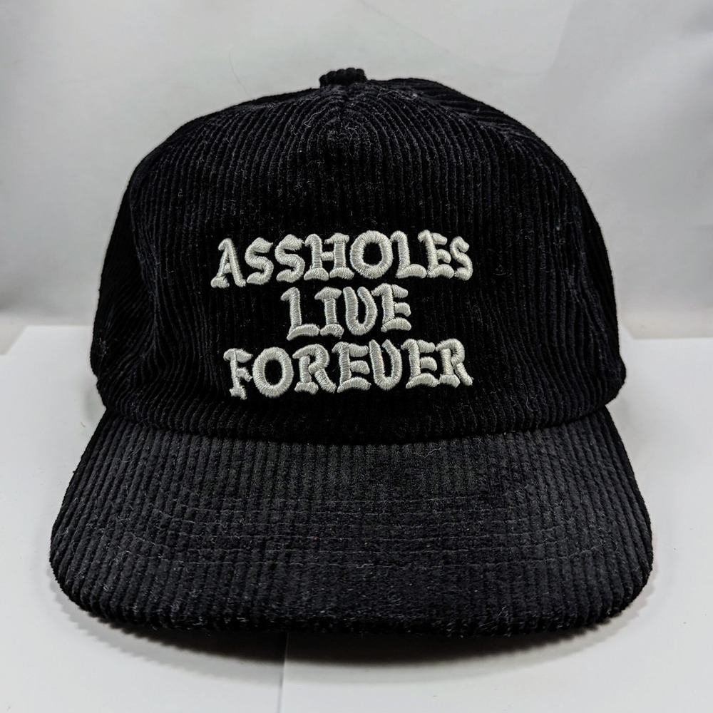 Linda Finegold Kirill Snapback Corduroy Cap AHoles Live‎ Forever ALF Hat Black